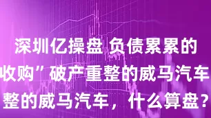 深圳亿操盘 负债累累的姚振华，“收购”破产重整的威马汽车，什么算盘？